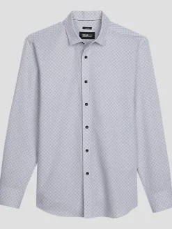 Button Up Shirts|Long Sleeve Button Up Shirts-Awearness Kenneth Cole Slim Fit Wrinkle-Resistant 4-Way Stretch Button Up Shirt White