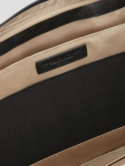 Travel & Luggage-Pronto Uomo Slim Leather Briefcase Black