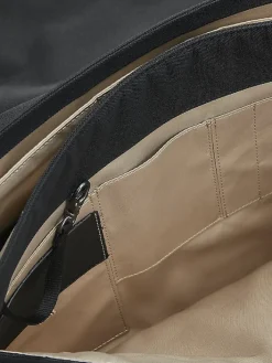 Travel & Luggage-Pronto Uomo Slim Leather Messenger Bag Black