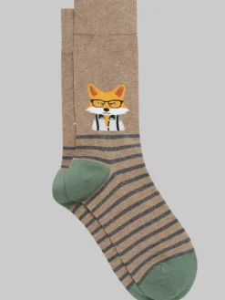 Socks-Egara Smart Fox Socks, 1-pair Tan