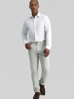 Solid Dress Shirts|Designer Dress Shirts-Haggar Smart Wash Slim Fit Solid Color Dress Shirt Black Solid