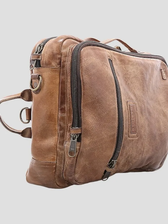 Travel & Luggage-Bedstu Socrates Leather Multiuse Backpack Tan