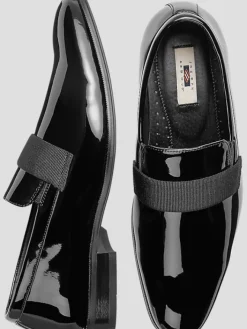 Dress & Formal Shoes|Loafers & Slip-ons-Joseph Abboud Soiree Patent Leather Slip-on Shoes Formal