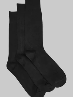 Socks-Pronto Uomo Solid Bamboo Blend Socks, 3-pack Black