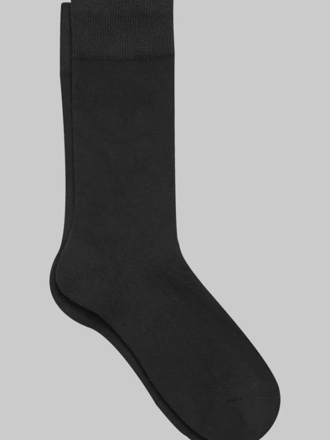 Socks-Egara Solid Cushioned Dress Socks, 1-pair Black