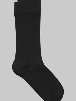 Socks-Egara Solid Dress Socks, 1-pair Black