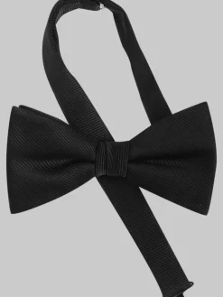 Formal Accessories|Bow Ties-Calvin Klein Solid Grosgrain Pre-Tied Bow Tie Black
