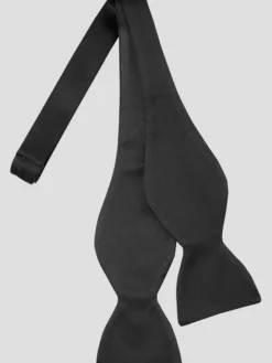 Formal Accessories|Bow Ties-Pronto Uomo Solid Silk Self-Tie Bow Tie Black