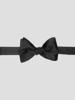 Formal Accessories|Bow Ties-Pronto Uomo Solid Silk Self-Tie Bow Tie Black
