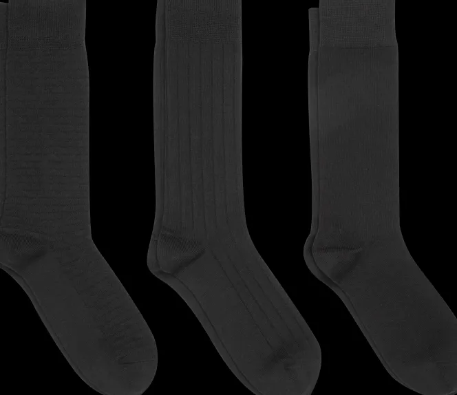 Socks-Joseph Abboud Solid Socks, 3-pack Black