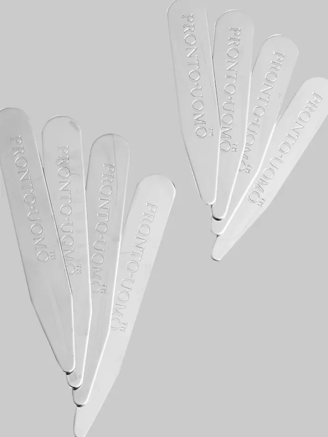 Shoe & Clothing Care-Pronto Uomo Stainless Steel Collar Stays, 8-pack Ss Collar Stays