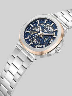 Watches-Kenneth Cole Stainless Steel Skeleton Watch Silver