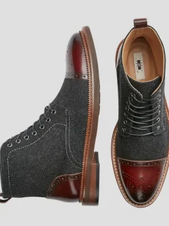 Boots-Joseph Abboud Stance Cap Toe Boots Charcoal