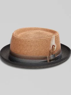 Hats-Biltmore Straw Pork Pie Hat Brown
