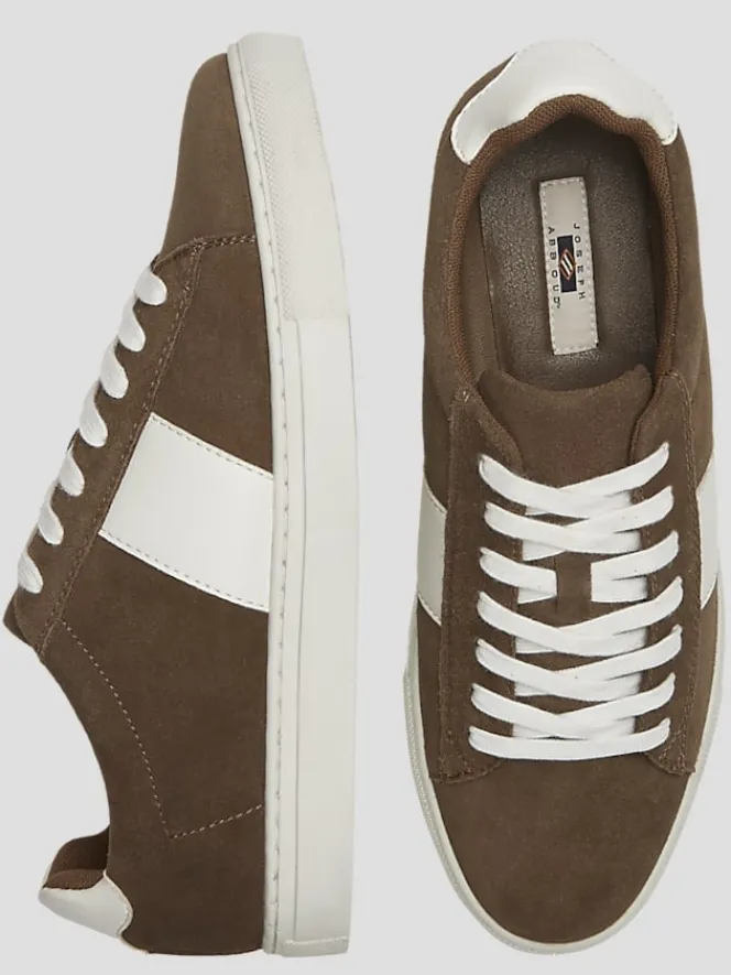 Sneakers|Casual Shoes-Joseph Abboud Suede Sneakers Dark Taupe