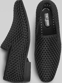 Dress & Formal Shoes-Stacy Adams Swenson Weave Smoking Shoes Black
