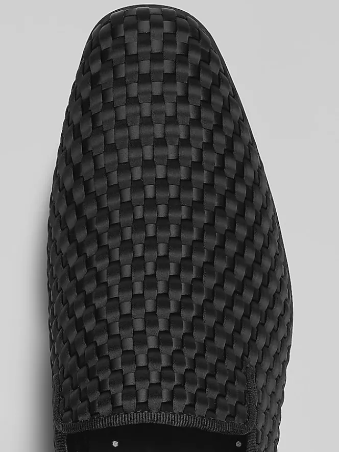 Dress & Formal Shoes-Stacy Adams Swenson Weave Smoking Shoes Black