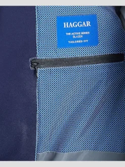 Big & Tall Sport Coats|Blazers-Haggar The Active Series&trade; Tailored Fit Stretch Blazer Black Solid