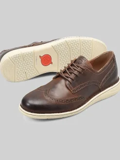 Oxfords|Casual Shoes-Born Shoes Tobias Wingtips Oxfords Dk Brown Pyramid
