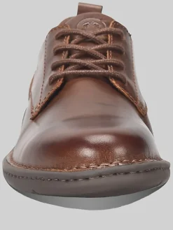 Oxfords|Casual Shoes-Born Shoes Todd Plain Toe Oxfords Dk Brown Pyramid