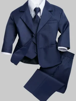Boys Clothing-Peanut Butter Collection Toddler Tuxedo Suit Set Bond Blk