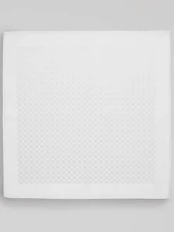 Formal Accessories|Pocket Squares-Joseph Abboud Tonal Checkerboard Pocket Square White