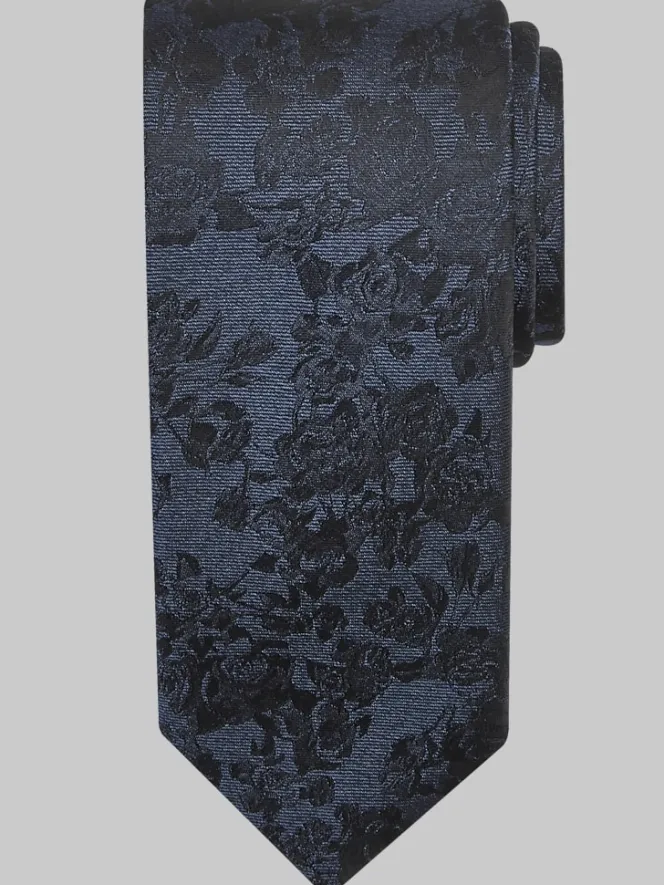 Ties-Awearness Kenneth Cole Tonal Floral Tie Black