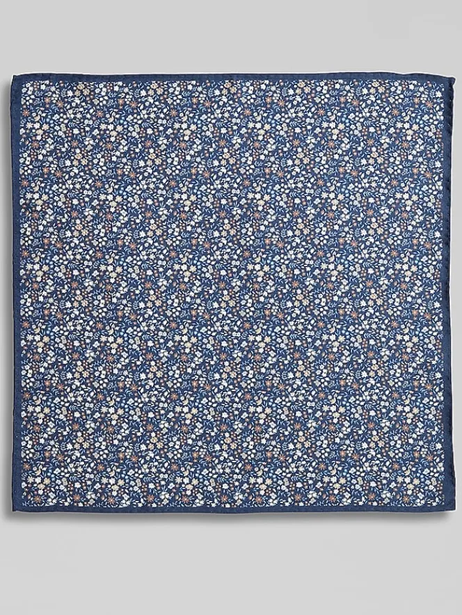 Pocket Squares-Joseph Abboud Tossed Floral Pocket Square Gold