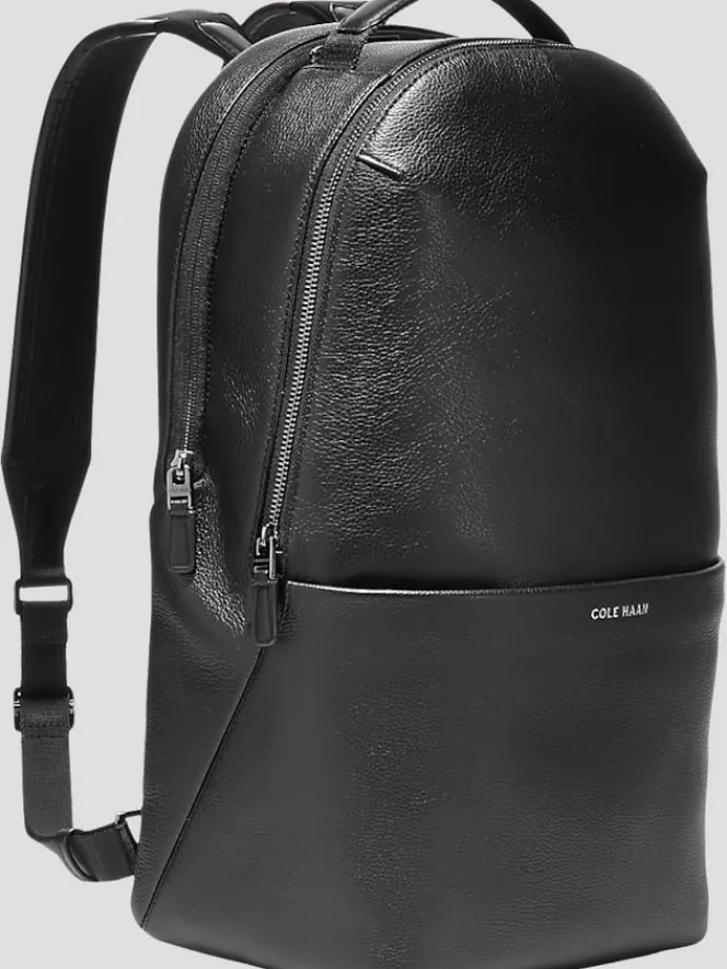 Travel & Luggage-Cole Haan Triboro Leather Backpack Black