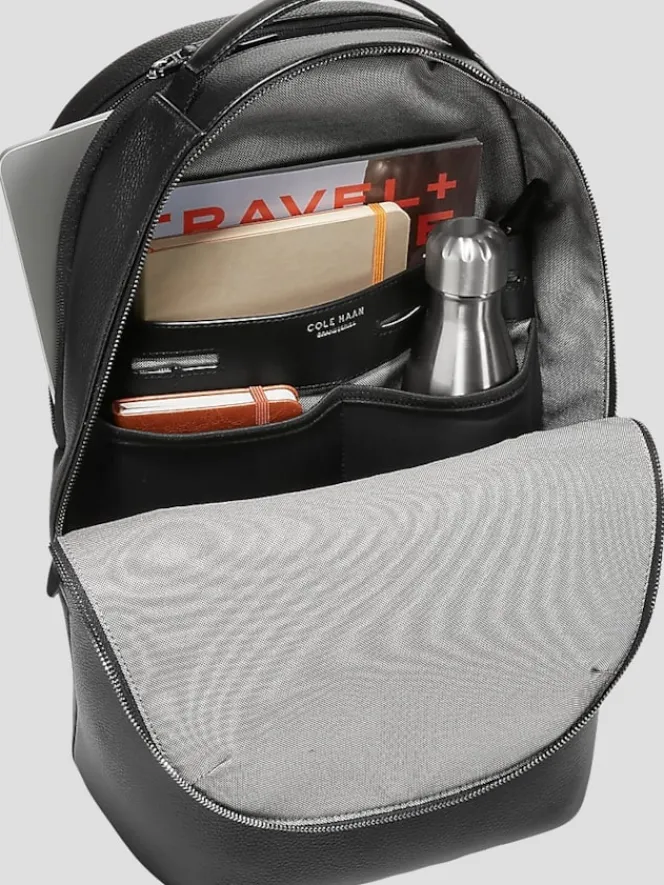 Travel & Luggage-Cole Haan Triboro Leather Backpack Black