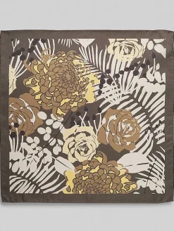 Formal Accessories|Pocket Squares-Joseph Abboud Tropical Botanical Pocket Square Black