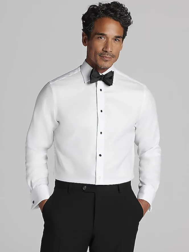 Dress Shirts|Big & Tall Dress Shirts-Joseph Abboud Tuxedo Formal Shirt Tuxedo White