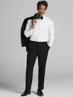 Dress Shirts|Big & Tall Dress Shirts-Joseph Abboud Tuxedo Formal Shirt Tuxedo White
