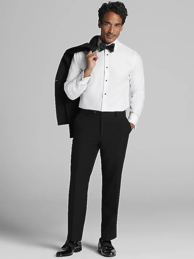 Dress Shirts|Big & Tall Dress Shirts-Joseph Abboud Tuxedo Formal Shirt Tuxedo White