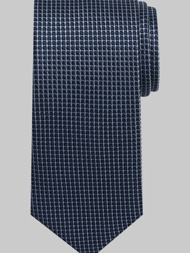 Ties-Joseph Abboud Two-Tone Micro Grid Silk Tie Berry