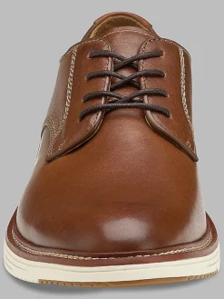 Oxfords|Casual Shoes-Johnston &Amp; Murphy Upton Leather Plain Toe Lace-Up Oxford Tan