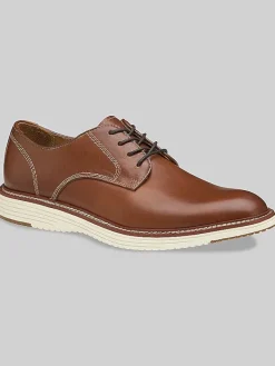 Oxfords|Casual Shoes-Johnston &Amp; Murphy Upton Leather Plain Toe Lace-Up Oxford Tan