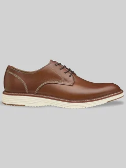 Oxfords|Casual Shoes-Johnston &Amp; Murphy Upton Leather Plain Toe Lace-Up Oxford Tan