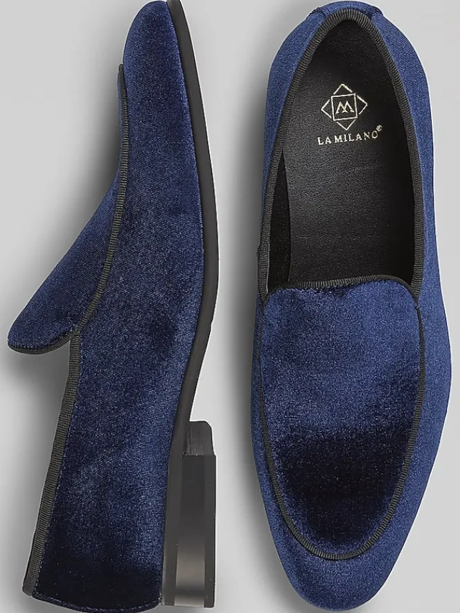 Loafers & Slip-ons|Dress & Formal Shoes-Moretti Verona Velvet Smoking Shoes Burgundy