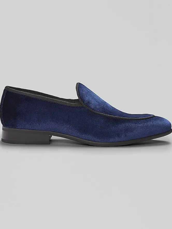 Loafers & Slip-ons|Dress & Formal Shoes-Moretti Verona Velvet Smoking Shoes Burgundy