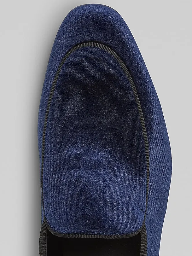 Loafers & Slip-ons|Dress & Formal Shoes-Moretti Verona Velvet Smoking Shoes Burgundy