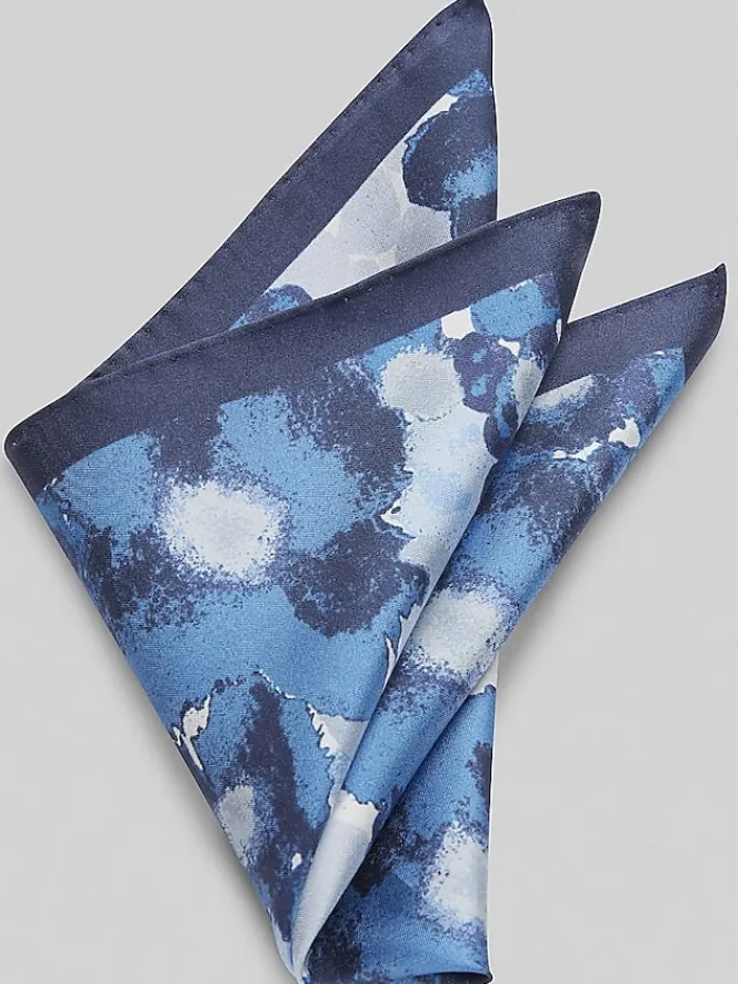 Formal Accessories|Pocket Squares-Pronto Uomo Watercolor Floral Pocket Square Black