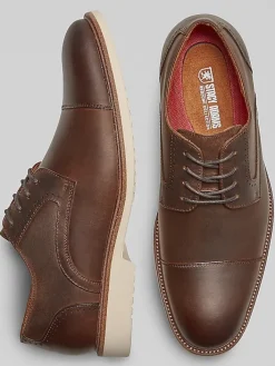 Oxfords|Casual Shoes-Stacy Adams Wesbridge Crazy Horse Cap Toe Oxfords Brown Crazy Horse