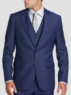 Suit Separates|3-piece Suits-Joseph Abboud Wool Modern Fit Suit Jacket Blue