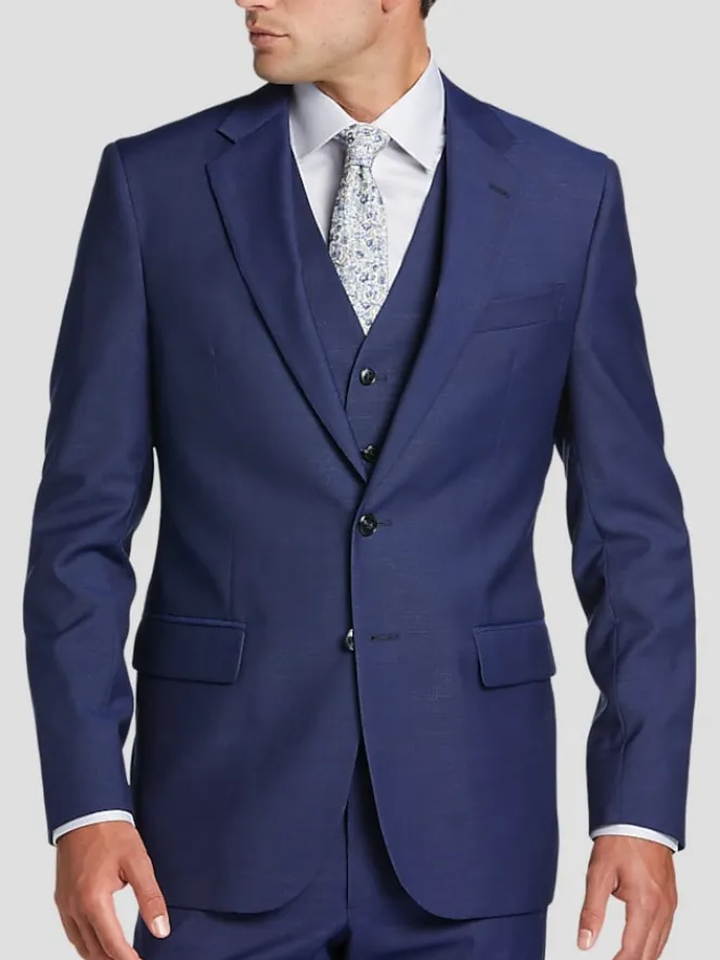Suit Separates|3-piece Suits-Joseph Abboud Wool Modern Fit Suit Jacket Blue