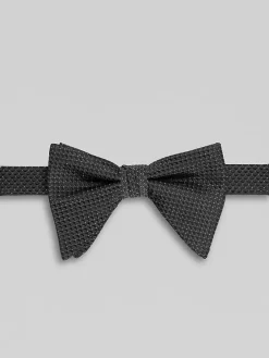 Bow Ties-Calvin Klein Woven Check Teardrop Bow Tie Black