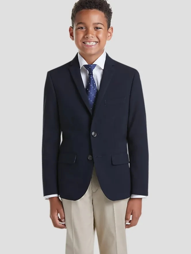 Boys Clothing-Joseph Abboud Wrinkle-Resistant Boys Blazer Navy