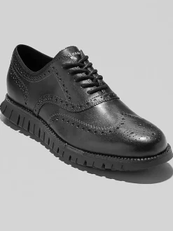 Oxfords|Sneakers-Cole Haan ZEROGRAND Remastered Wingtip Oxford Dress Sneakers Black/Black