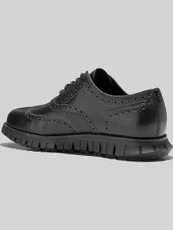 Oxfords|Sneakers-Cole Haan ZEROGRAND Remastered Wingtip Oxford Dress Sneakers Black/Black
